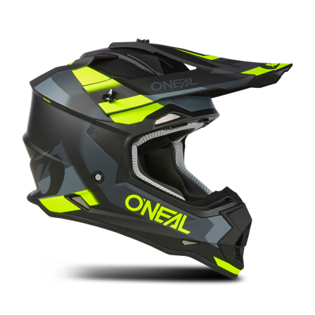 Cască Motocross O'Neal 2SRS SPYDE V.23 negru/gri/galben neon XXL