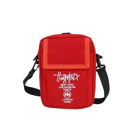 STUY Street Hip Hop axelväska för mobiltelefon för tonåringar Japansk klassisk liten väska tidskrift Red 13cm * 4cm * 17cm