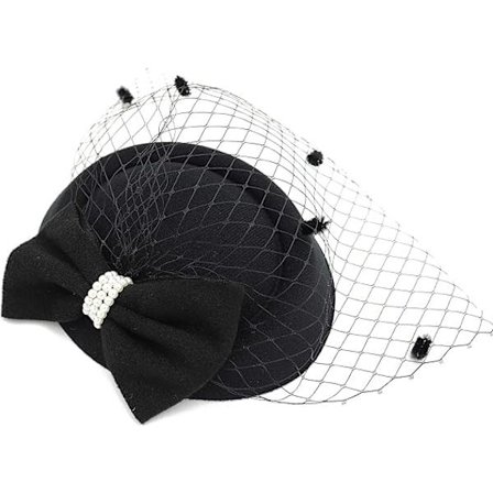 Svart - Naisten Derby Kentucky Tea Party -häätähattu rusettilla