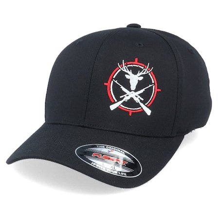 Hunter - Black flexfit Czapka Z Daszkiem - Rifle Crosshair Buck Black Flexfit @ Hatstore