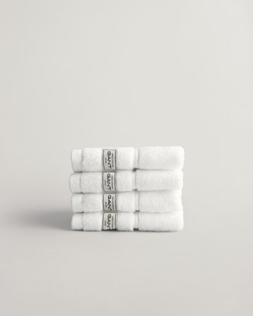 GANT Wohnaccessoires Premium Handtücher 30 x 30 im 4er-Pack (30x30) Weiß