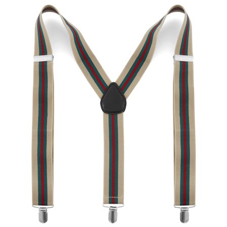 Bretelle con fantasia a righe per uomini - Bretelle con clip