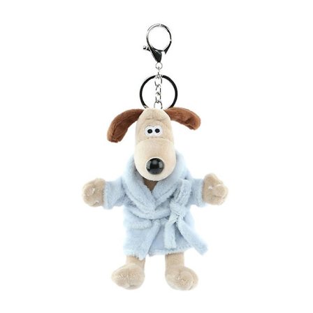 Ny söt badrock hund plyschdocka nyckelring kreativ studentväska boutiquehänge (En storlek)