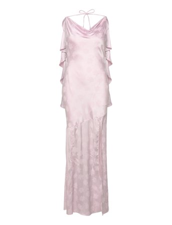 ROTATE Birger Christensen Maxi Waterfall Dress - Pink - 38