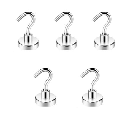 5-pack Magnetiska Krokar, Stark Magnet med Kylkrokar, Kraftig