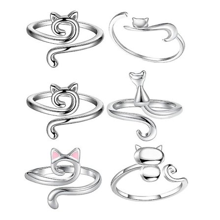 6 stk. Hæklet Spændingsring Strikring Hæklet Ring til Finger Hæklet Ring Hæklet Ringe