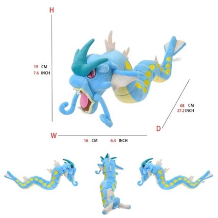 60 cm blåplettet drageplys legetøj, leveres med børnesofapude, beroligende gave