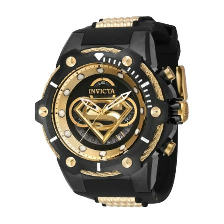 Invicta Watches DC Comics - Superman 41181 Men& Quartz Watch - 53mm Sort, Herre Ure, Størrelse: ONE Size
