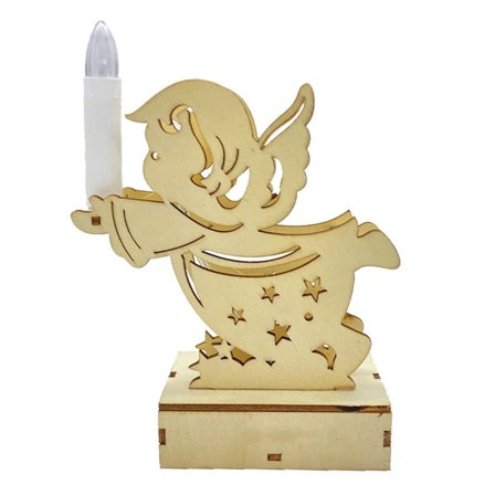 Nyhed Skrivebord Natlampe Juledekoration Engel med Lys i Form af Stearinlys