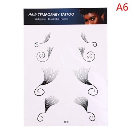 6 Stiler Babyhår Kant Tatovering Klistremerker Vanntett Hårlinje Midlertidig Tatovering Klistremerke Langvarig Hår Falsk Tatovering Sminkeverktøy