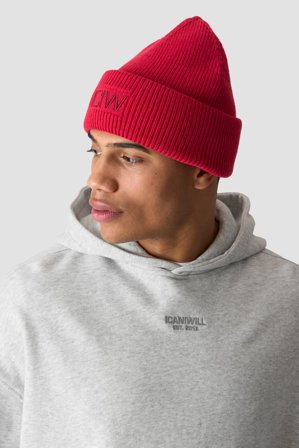 ICANIWILL - Ribbed Beanie Cherry Red - Dames - sportkleding van ICIW