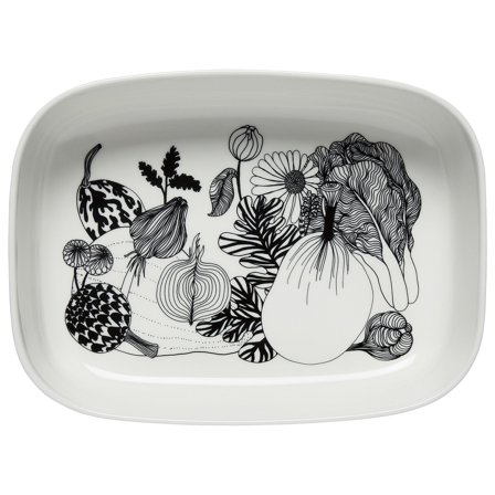 Marimekko Siirtolapuutarha serveringsfad - Sort og hvid | KitchenOne