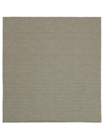 Plain (Single Colored) Handloom Flat Rug - Light Grey/Beige 200X200 Wool, Classic Style