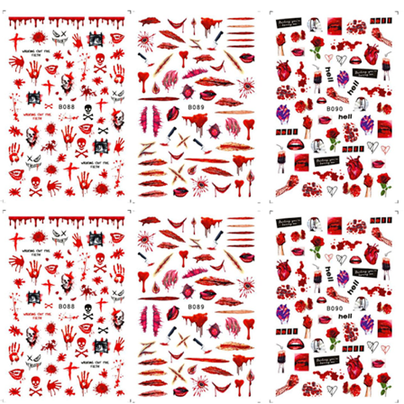 Halloween Nail Stickers, Halloween Nails självhäftande nagel