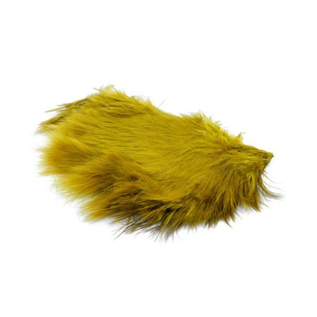 Whiting Mini Bird Fur - White dyed Golden Olive