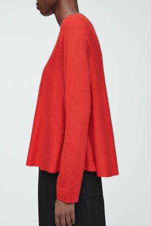 COS Women's Maglione In Lana Merino A Trapezio in Arancione