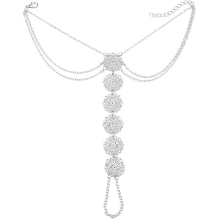 Barfota sandaler fotledskedja med Acsergery tåring justerbar Boho-present