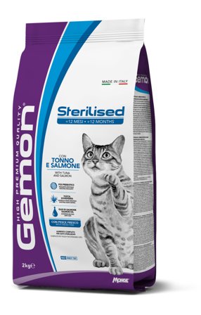Gemon Sterilised Cat Tonno e Salmone Cibo Secco Per Gatti Adulti