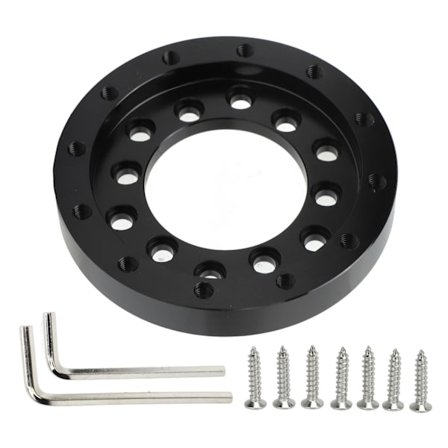 Rattadapter Svart plate CNC aluminiumslegering for Logitech G25 G27 G29 G920 13 14in Ratt 73mm/2.87in