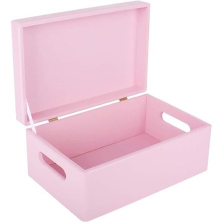 Træopbevaringsboks til at dekorere Pink - Creative Deco - 30 x 20 x 14 cm - Naturlig - Box Crate Trunk Tool