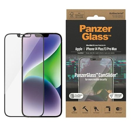 PanzerGlass Ultra-Wide Fit antibakteriellt glas med kameraskydd för iPhone 14 Plus / 13 Pro Max