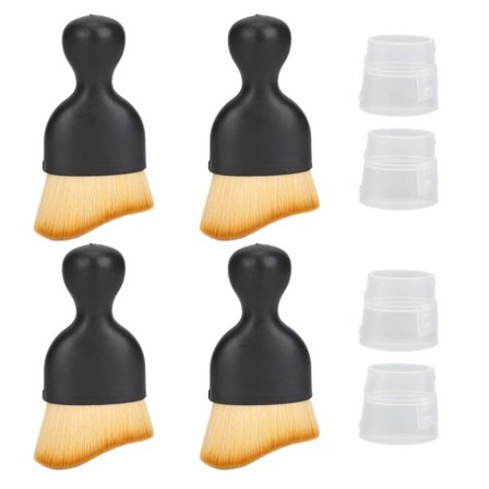 4 stk. kropsmakeup og selvbruner foundationbørste med låg