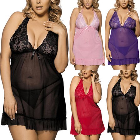 Dam Sexig Backless Babydoll Nattlinne Underkläder Sovkläder