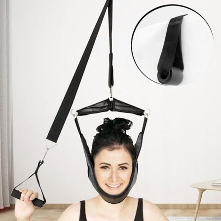 Cervikal Neck Traktor Justerbar Cervikal Rygsøjle Trækbælte Stretch Nakke Massager Kiropraktik Korrektionsanordning Smertelindring