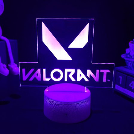 Gaming Valorant 3d LED-lampa för barn sovrumsdekor Gamer födelsedagspresent Videospel rum dekoration LED-lampa sänglampa YD-4162-Crack Base