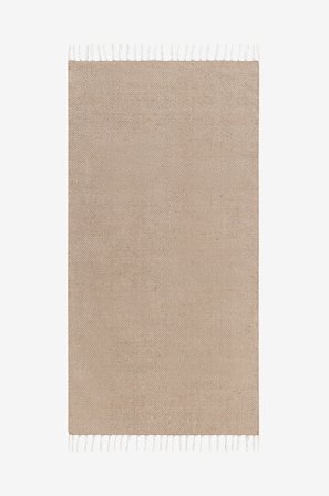 KM Home - Bomuldstæppe Line - Natur - Bomulds- & kludetæpper - 75X220 - Fra Homeroom
