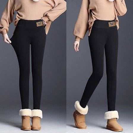 Tjocka Leggings Dam Vinter Varma Tights Snöbyxor Fleecefodrade Termobyxor