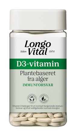 Longo Vital D-vitamin 25 μg, plantebaseret 180 stk, Helse & Madvarer, Kosttilskud, Immunforsvar