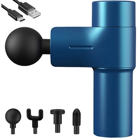 Mini massasjepistol - Kraftig dypvevsmassasje bærbar elektrisk perkusjonsmuskelmassasjepistol Kompakt reisefascia Håndholdt massasjepistol med 4 mass