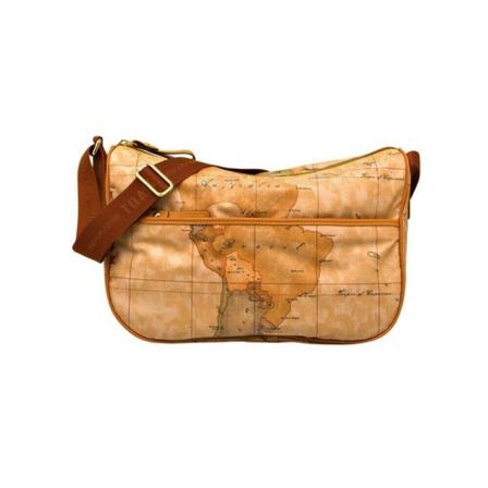Alviero Martini 1a Classe, Geo Soft shoulder strap with pocket Bruin, Dames, Maat:ONE Size,leer