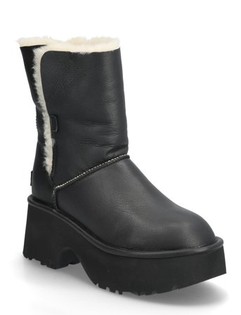UGG W New Heights Cuff Lthr - Black - 40