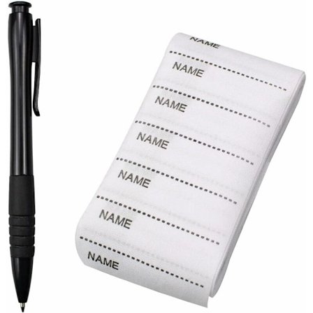 200 stk. strygeetiketter til tøj, stofetiketter, skoleetiketter, personlige strygeetiketter