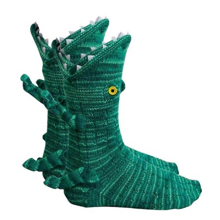 Jule Strik Krokodille Sokker Dyr Strømper Unisex Nyhed Vinter Varm Gave