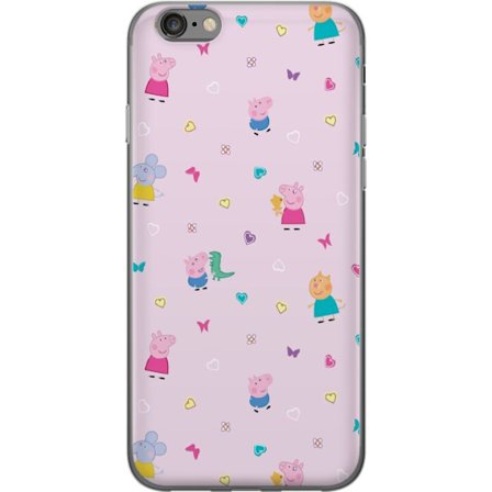 Kompatibel Mobilcover til Apple iPhone 6 Mor Gris med baby elskende Peppa Pig illustration i bløde farver til børnemotiver