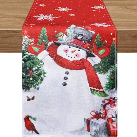 Julesesong Vinter Kjøkkenbord Dekorasjoner for Jul Innendørs Hjemmefest Utstyr (13x72 tommer)