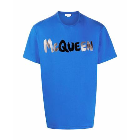 Alexander McQueen T-Shirts Blå, Herre