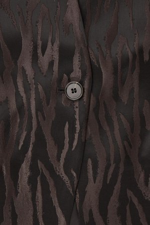 COS Women's Blazer Rilassato In Jacquard Zebrato Senza Collo in Nero