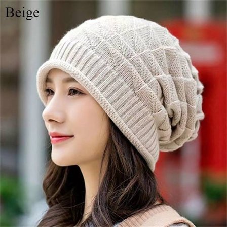 Strikket Hue Beanie Hatte BEIGE