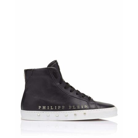 Philipp Plein Hi-Top Sneakers Good Time , Zwart , Heren , Maat: 40 EU