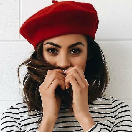 Hatut Talvi Lämmin Tekovilla Baretti Naisten Ranskalainen Taiteilija Pipopipo Ruusunpunainen [db]