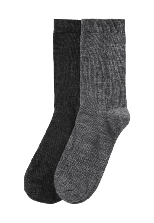 Å WOMAN Strumpor i merinoullmix, 2-pack Sockor Grå 39/41