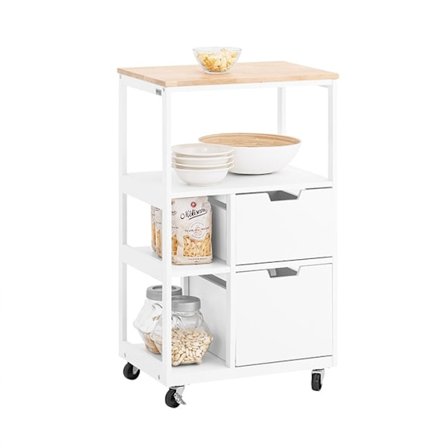 Rootz Kitchen Utility Cart - Storage Trolley - Rolling Cart - Easy Mobility - 53x89x37cm