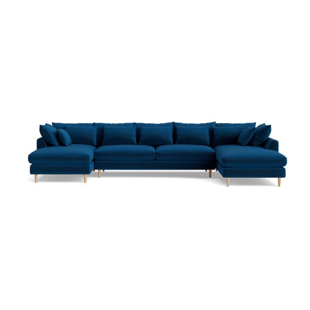 Ofelia U-sofa, venstrevendt - Riviera Kongeblå - 377x210x85cm - Blød U-sofa inkl. puder med medium komfort - Kongeblå U sofa