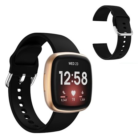 Fitbit Versa 3 simple silikon klockarmband - svart