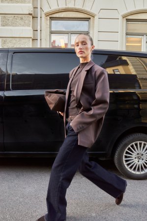 NA-KD Oversized dubbelbröstad blazer - Oversized kavajer - Brun - EU 38