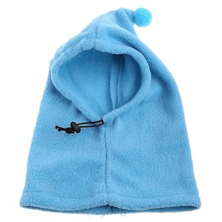 Hatt for hund i fleece, varm vinterhatt, utendørs ørebeskyttelse, ensfarget, med snor, db